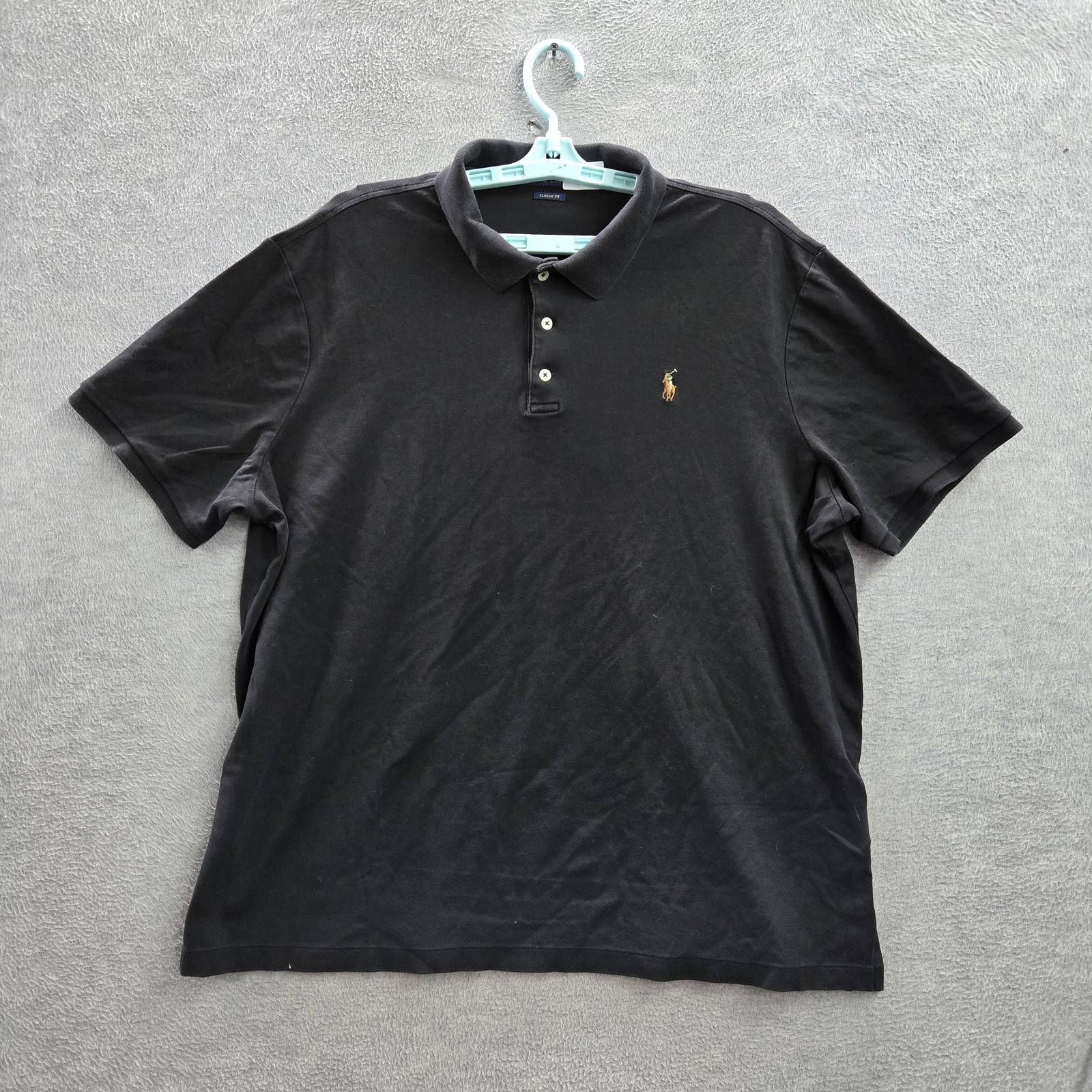 Polo Ralph Lauren Men Polo Xl Black Pony Embroidery Short Sleeve